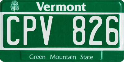 VT license plate CPV826