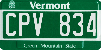 VT license plate CPV834