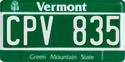 VT license plate CPV835
