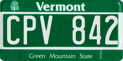 VT license plate CPV842