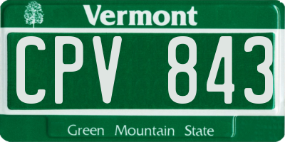 VT license plate CPV843
