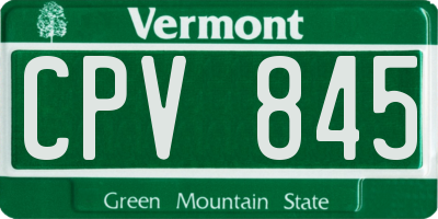 VT license plate CPV845
