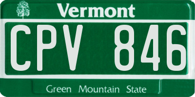 VT license plate CPV846