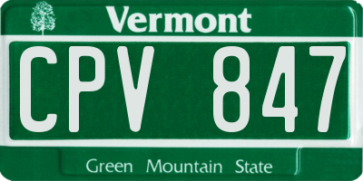 VT license plate CPV847