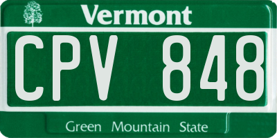 VT license plate CPV848