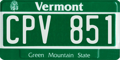 VT license plate CPV851