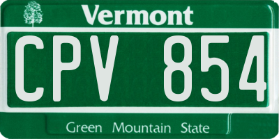 VT license plate CPV854