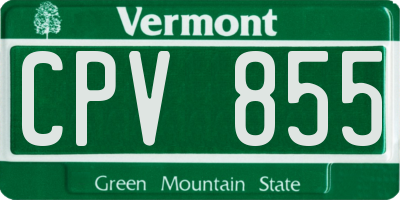 VT license plate CPV855
