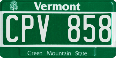 VT license plate CPV858