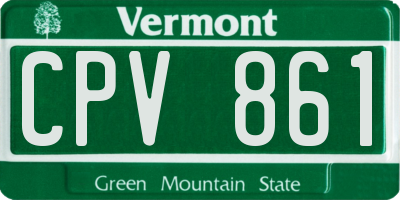 VT license plate CPV861