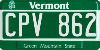 VT license plate CPV862