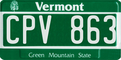 VT license plate CPV863