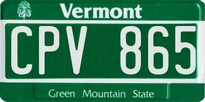 VT license plate CPV865