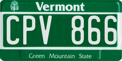 VT license plate CPV866