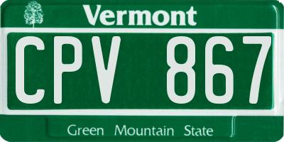 VT license plate CPV867