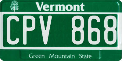 VT license plate CPV868