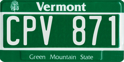 VT license plate CPV871