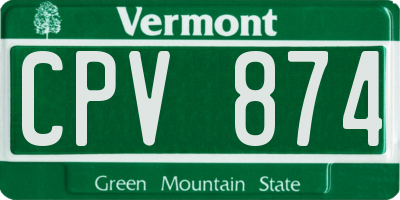 VT license plate CPV874