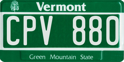VT license plate CPV880