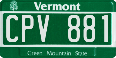 VT license plate CPV881