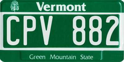 VT license plate CPV882