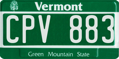 VT license plate CPV883