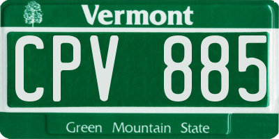 VT license plate CPV885