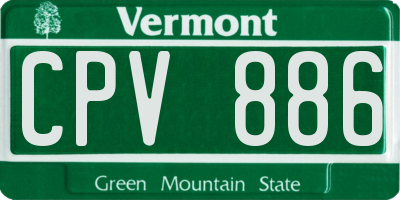 VT license plate CPV886