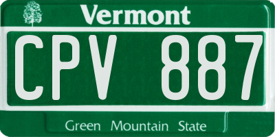 VT license plate CPV887