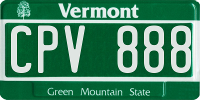 VT license plate CPV888