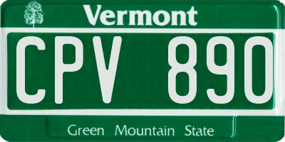 VT license plate CPV890