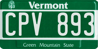 VT license plate CPV893