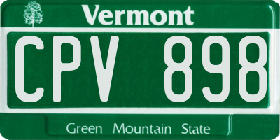 VT license plate CPV898