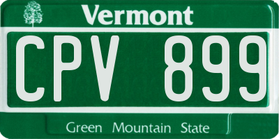 VT license plate CPV899