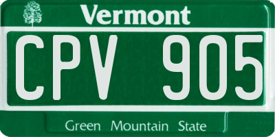 VT license plate CPV905
