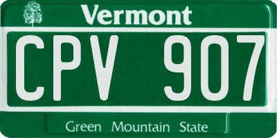 VT license plate CPV907
