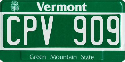 VT license plate CPV909