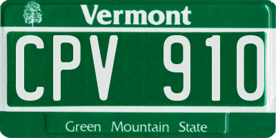 VT license plate CPV910