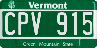 VT license plate CPV915