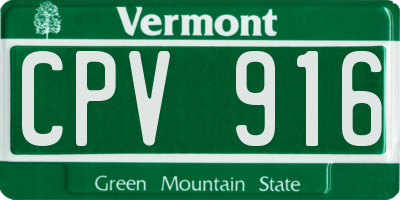 VT license plate CPV916