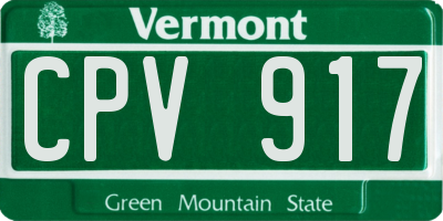 VT license plate CPV917