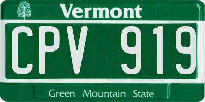 VT license plate CPV919