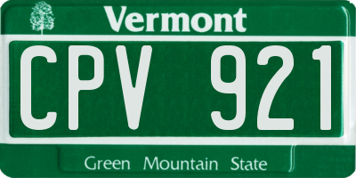 VT license plate CPV921