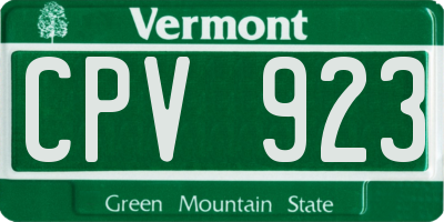 VT license plate CPV923