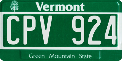 VT license plate CPV924