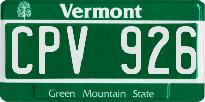 VT license plate CPV926