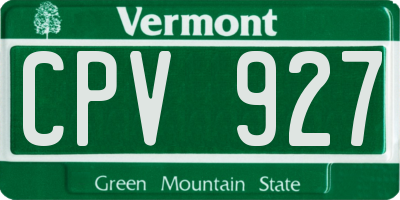 VT license plate CPV927