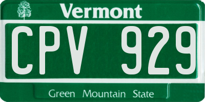 VT license plate CPV929