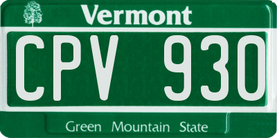 VT license plate CPV930