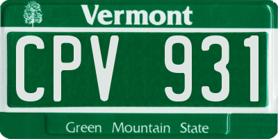 VT license plate CPV931